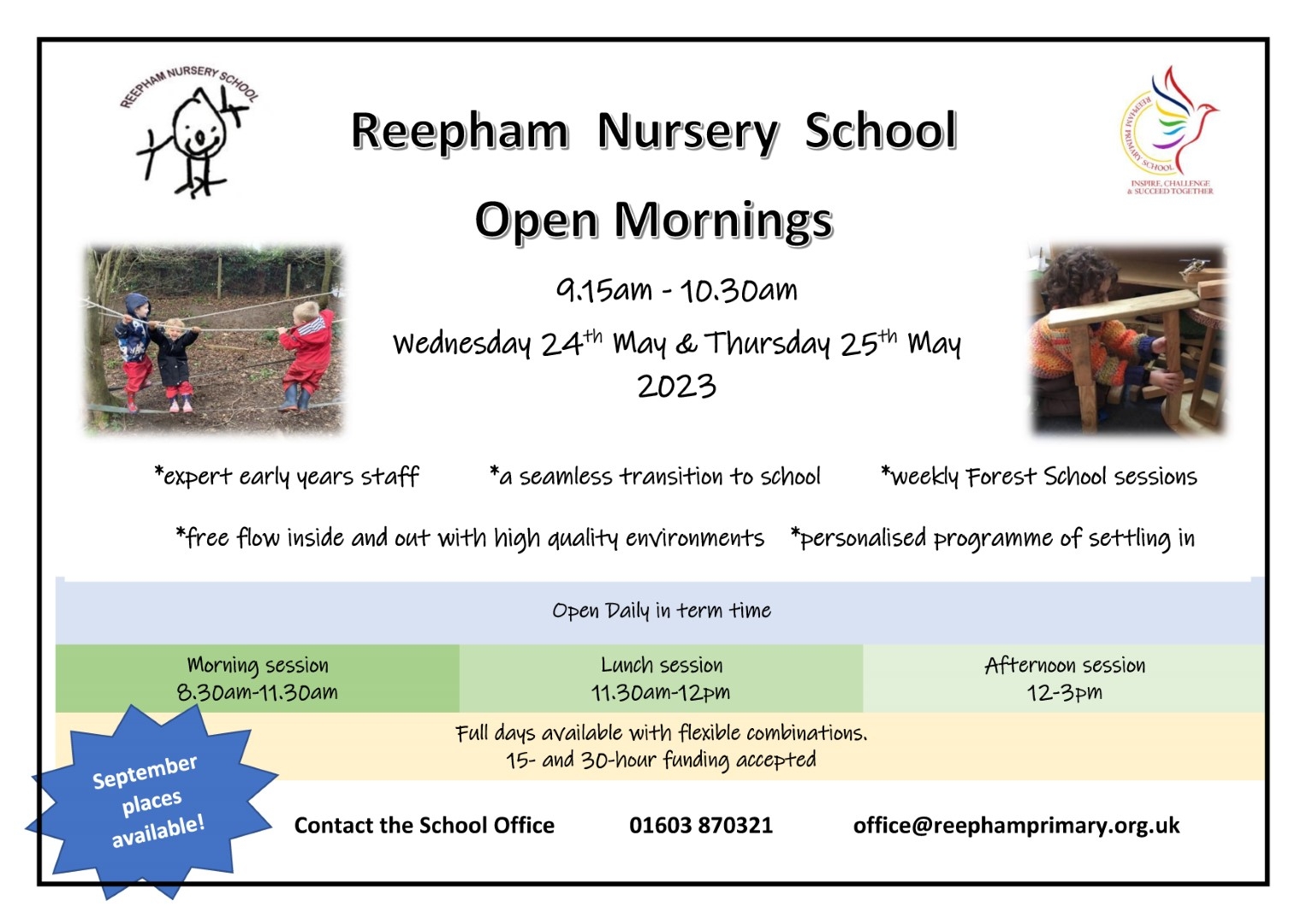 Poster for Open Mornings May 23